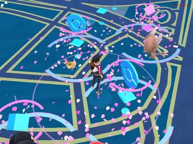 A PokéStop with an active Lure Module during Community Day, boosting Pokémon spawns and improving catch opportunities. (Image via Niantic)