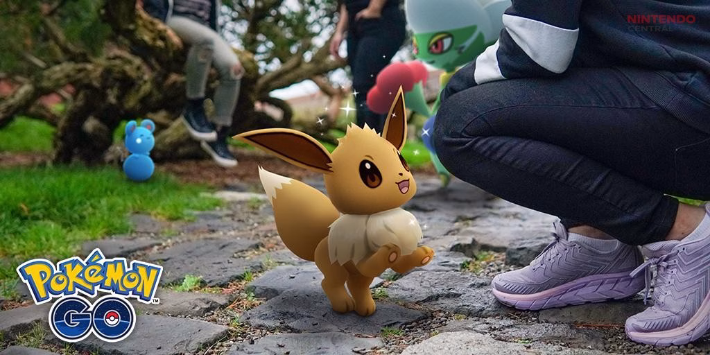 Buddy system in Pokémon GO showing Eevee walking progress, required for completing Celebi research tasks. (Image via Niantic)