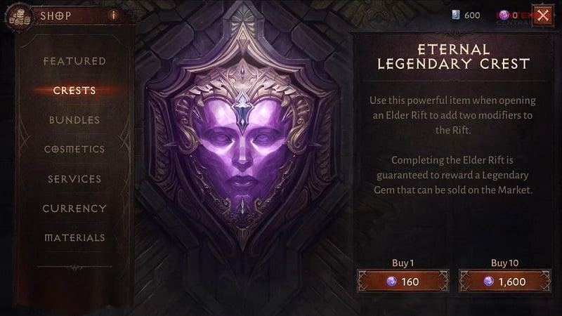 Elder Rifts in Diablo Immortal are tied to loot drops and Legendary Gem progression systems (Image via - Blizzard Entertainment)