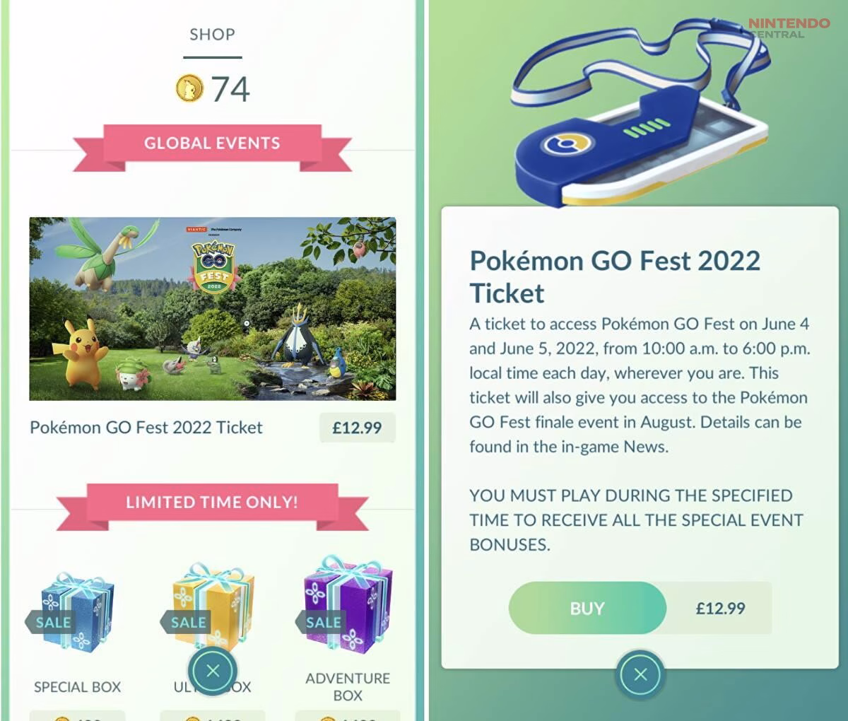 Event ticket purchases in Pokémon GO often include exclusive rewards, raising concerns about value for free players. (Image via Niantic)