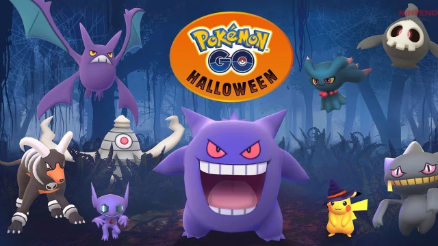 Pokémon GO Halloween events feature spooky map visuals with darker tones and themed nighttime environments (Image via - Niantic)