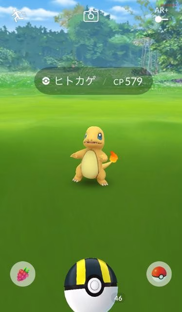 Pokémon encounters in early versions used simple backgrounds with limited lighting and animation detail (Image via - Niantic)