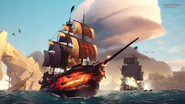 Sea of Thieves offers cooperative pirate adventures in a shared open world. (Image via Rare)