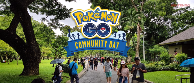 Trainers gathering in a park during a Pokémon GO Community Day event, highlighting the social and real-world gameplay experience. (Image via Niantic)