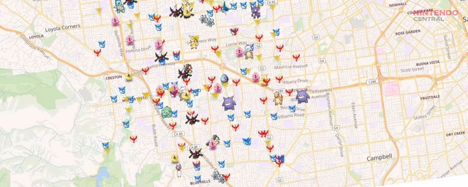Urban areas in Pokémon GO typically have higher spawn density due to increased player activity and map data coverage. (Image via Niantic)