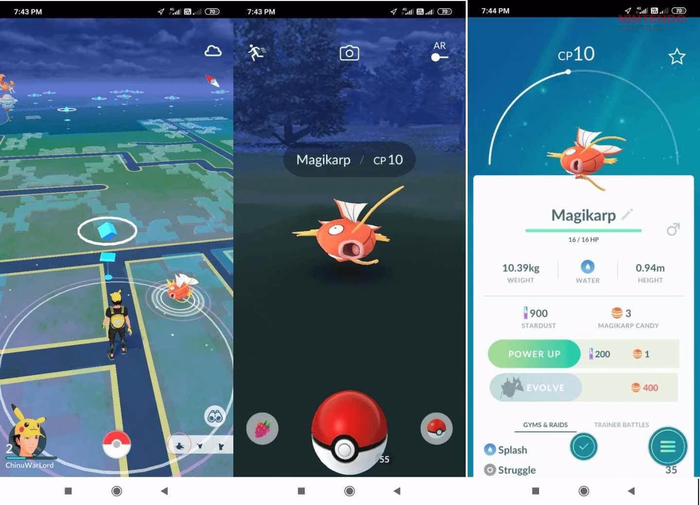 Using Incense during Water-type events increases Magikarp encounters, improving the chances of finding a shiny. (Image via Niantic)