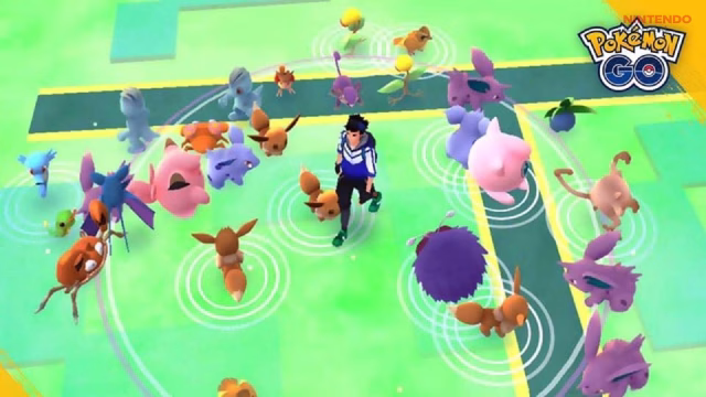 Wild Pokémon in Pokémon GO spawn at fixed locations based on real-world mapping data and player activity. (Image via Niantic)