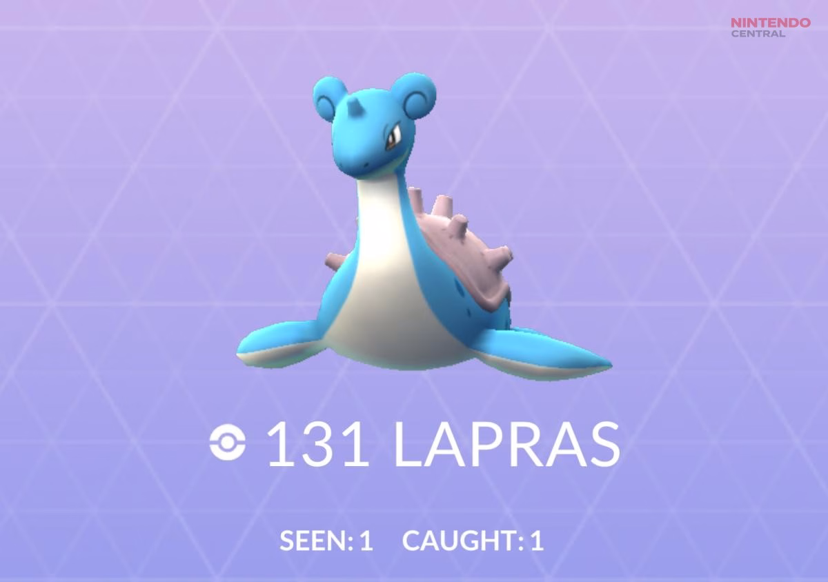 Lapras was one of the rarest Pokémon in early Pokémon GO, making its boosted spawn rates during the Japan event highly valuable for players. (Image via - Niantic)