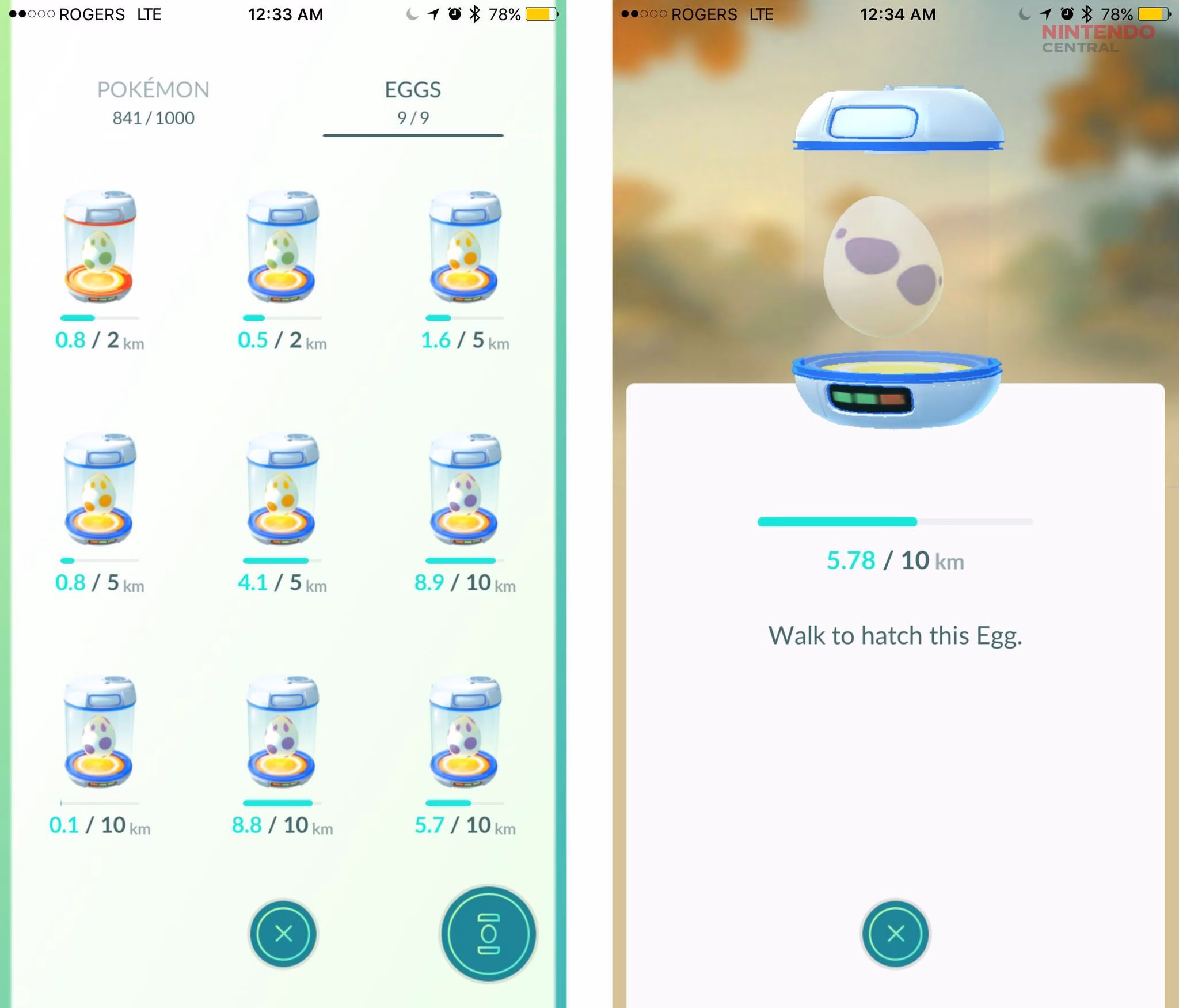 Players hatch eggs in Pokémon GO by placing them in incubators and walking the required distance for rewards. (Image via - Niantic)
