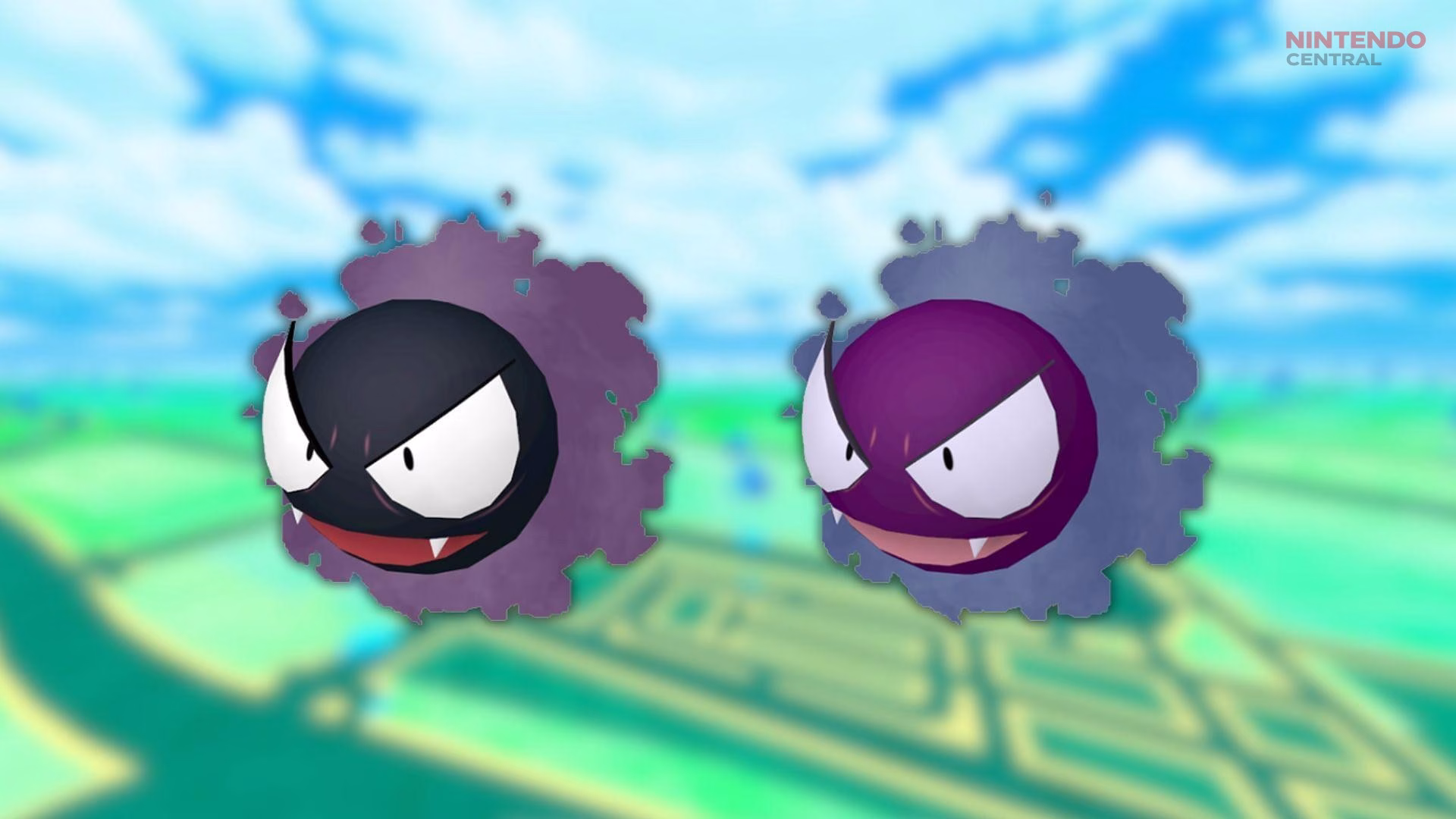 Shiny Gastly features a slightly altered color palette compared to its normal form, making it easy to confuse with visual glitches in Pokémon GO. (Image via - Niantic)